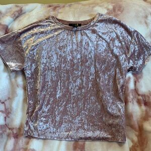 Blush Pink Velvettine Styled Top Short sleeved Forever 21 size Small NWOT